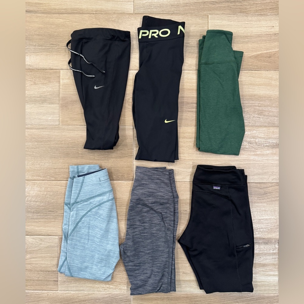 Lot of 6 Women’s Athletic Leggings- Nike, Outdoor Voices, Beyond Yoga, Patagonia